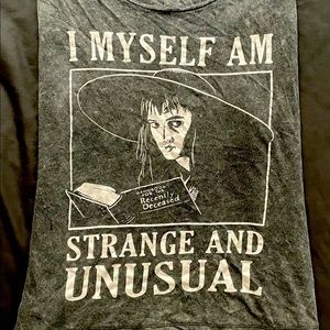 Beetlejuice Black Mineral Wash Lace Hem Top